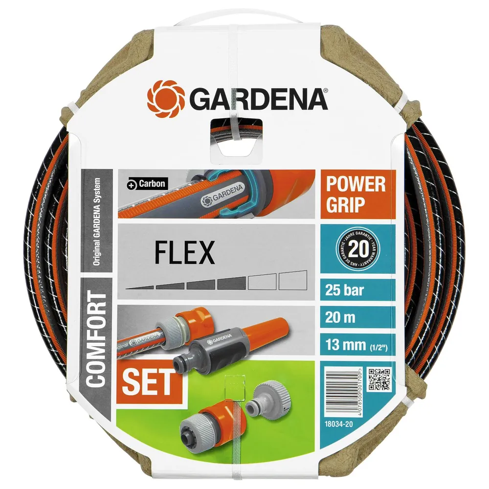 GARDENA Comfort FLEX Schlauch 9x9, 13 mm (1/2"), 20 m, mit Systemteilen Produktbild img2 L
