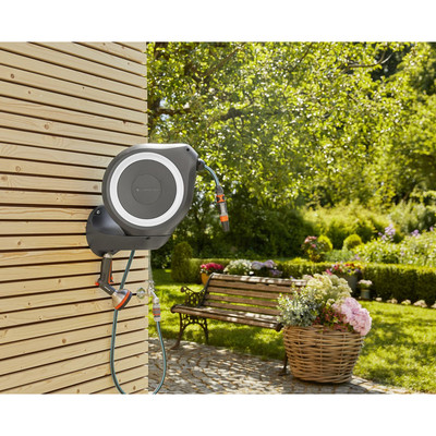 Produktbild von GARDENA - Wand-Schlauchbox RollUp M (weiß) 20 m