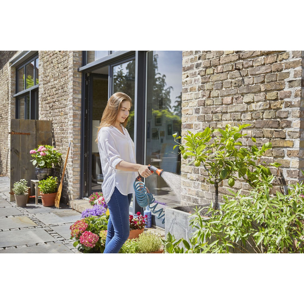 GARDENA Spiralschlauch-Set 10 m, komplett mit Impulsbrause und Systemteilen Produktbild img4 L