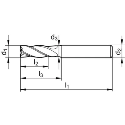 Produktbild von GÜHRING® - Schaftfräser DIVER Untermaß Signum Typ RF100 Schaft HB ø13,7mm