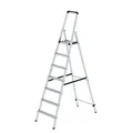 MUNK Günzburger Steigtechnik Stehleiter 7 Stufen, Aluminium, einseitig begehbar, H 2250mm, B 580mm Produktbild
