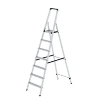 MUNK Günzburger Steigtechnik Stehleiter 7 Stufen, Aluminium, einseitig begehbar, H 2250mm, B 580mm Produktbild