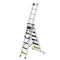 MUNK Günzburger Steigtechnik Stufen-Mehrzweckleiter 3-teilig mit nivello®-Traverse und clip-step R13 Produktbild