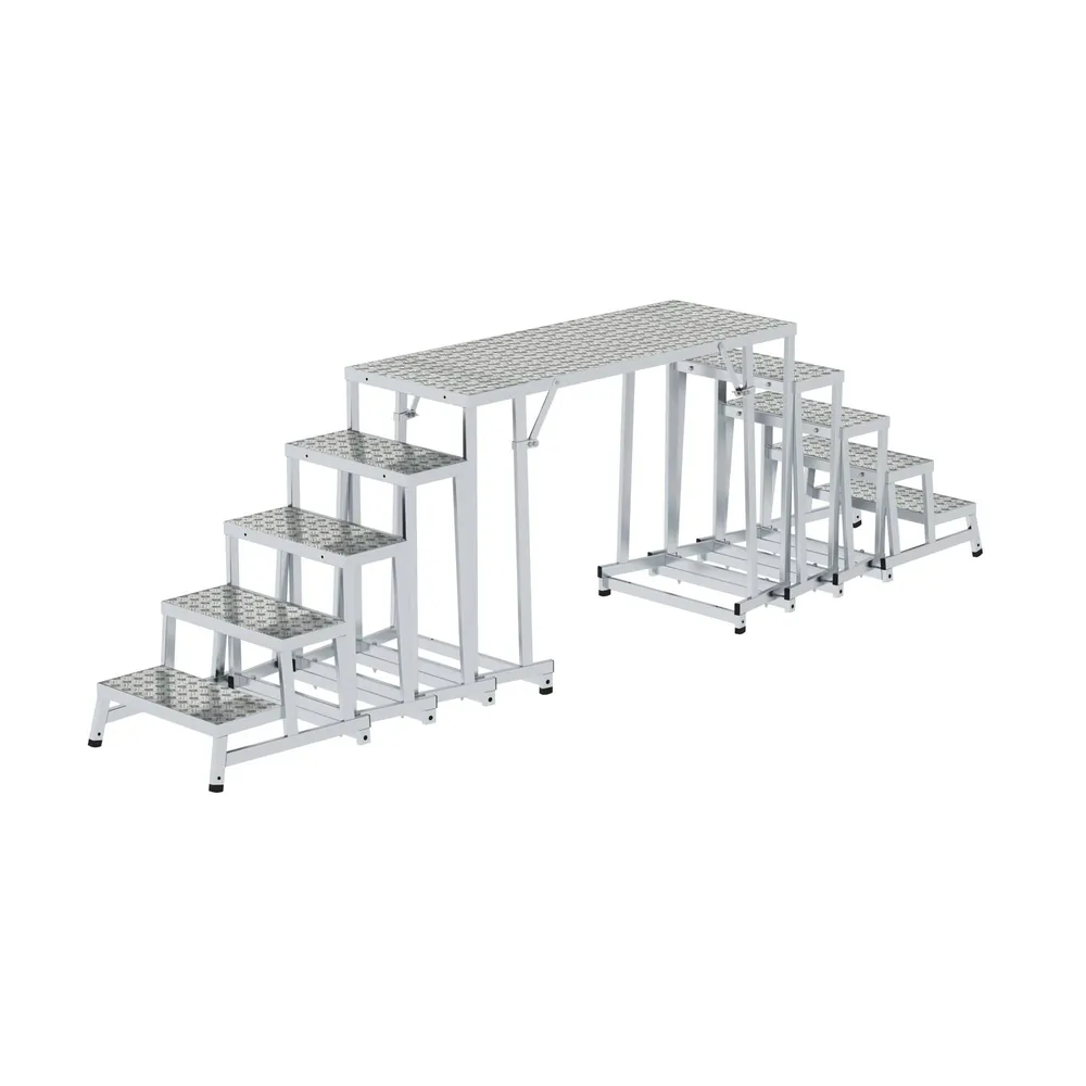 MUNK Günzburger Steigtechnik Modulares Arbeitspodest Grundmodul 2 Stufen, einseitig begehbar, 250mm Produktbild img3 L