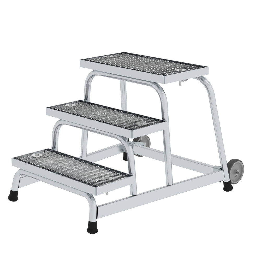 MUNK Günzburger Steigtechnik Arbeitspodest 3 Stufen, 2 Rollen, Breite 550mm L 300mm Produktbild img1 L