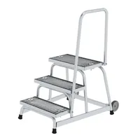 MUNK Günzburger Steigtechnik Aluminium-Arbeitspodest fahrbar, mit Stahl Gitterrost mit Handlauf Produktbild