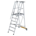 Produktbild von MUNK Günzburger Steigtechnik - Podestleiter 6 Stufen, fahrbar, Aluminium/Alumin