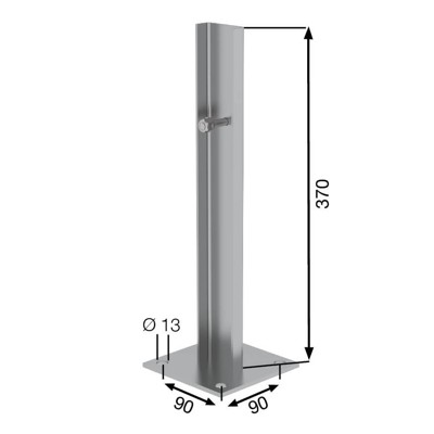 Produktbild von MUNK Günzburger Steigtechnik - Fußplatte Edelstahl B 120mm x T 120mm, Ø Bohrung