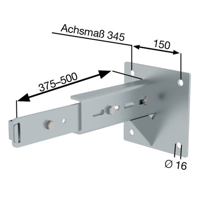 Produktbild von MUNK Günzburger Steigtechnik - Wandhalter, Abst. 375-500mm, Verstellb. 375-500m