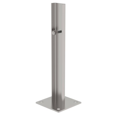 Produktbild von MUNK Günzburger Steigtechnik - Fußplatte Edelstahl B 120mm x T 120mm, Ø Bohrung