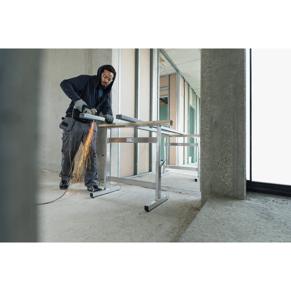 MUNK Günzburger Steigtechnik Arbeitsbock Aluminium höhenverstellbar H 700-1000mm bis 250kg Fichtenholz Produktbild img2 L