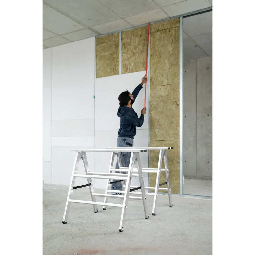 MUNK Günzburger Steigtechnik Arbeitsbock Aluminium klappbar810mm bis 150kg Spreizsicherung Produktbild img2 L