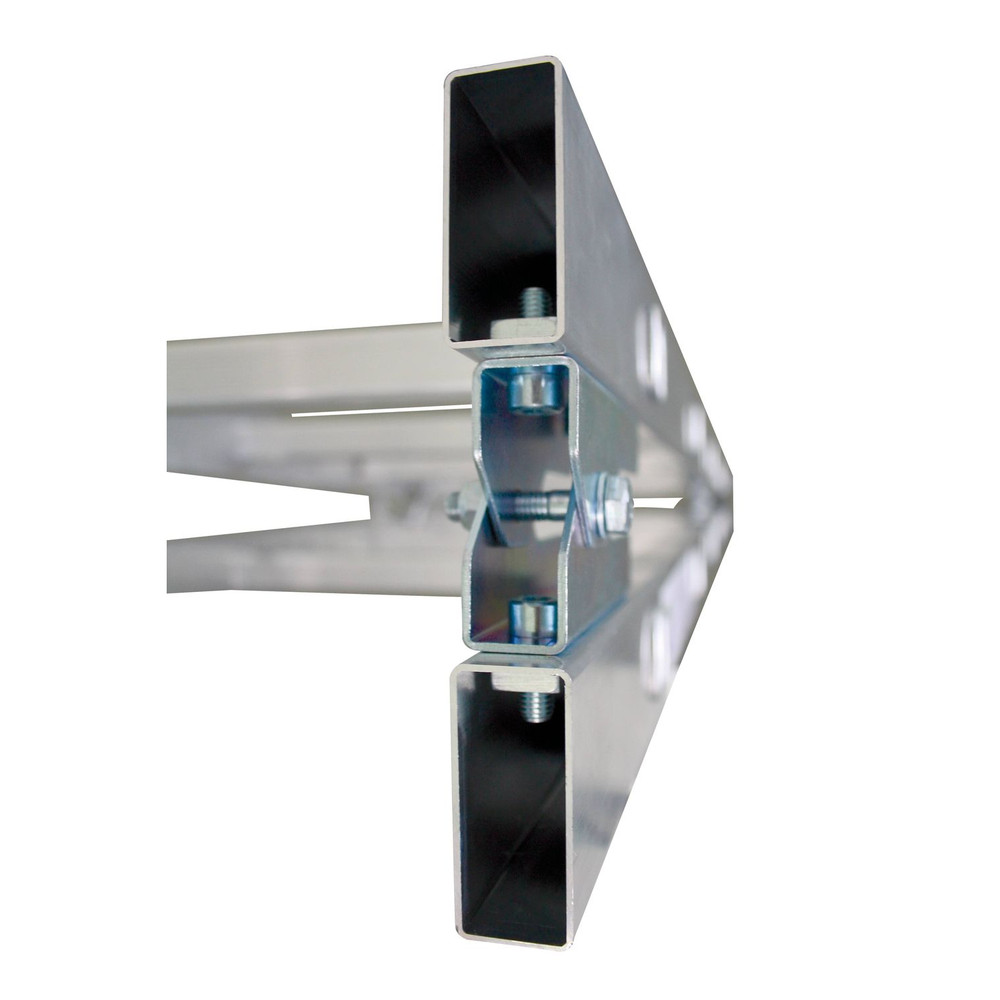 MUNK Günzburger Steigtechnik Stehleiter 2x14 Sprossen, Aluminium, beidseitig begehbar, H 4070mm, B 760mm Produktbild img3 L
