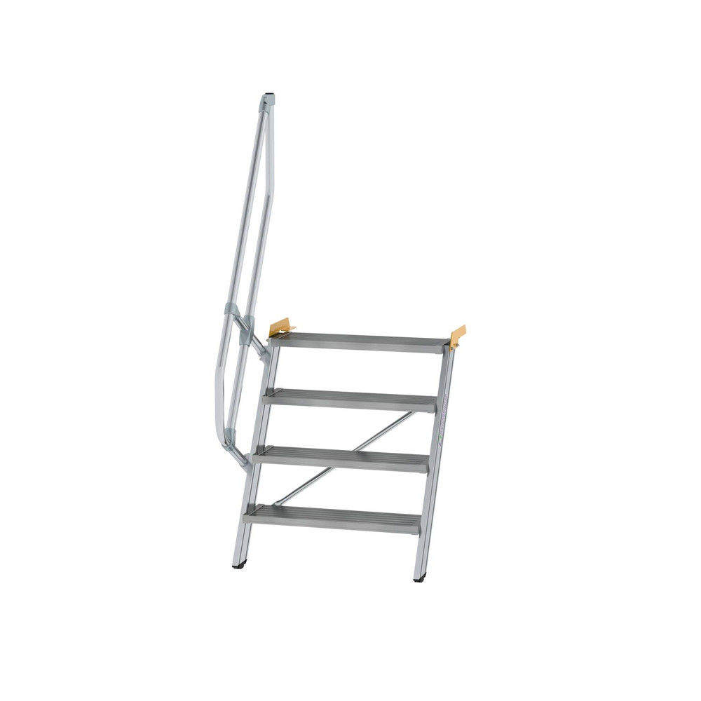 MUNK Günzburger Steigtechnik Alutreppe 4 Stufen, 60°, Breite 800mm, einseitiger Handlauf, Stufentiefe 200mm Produktbild img1 L
