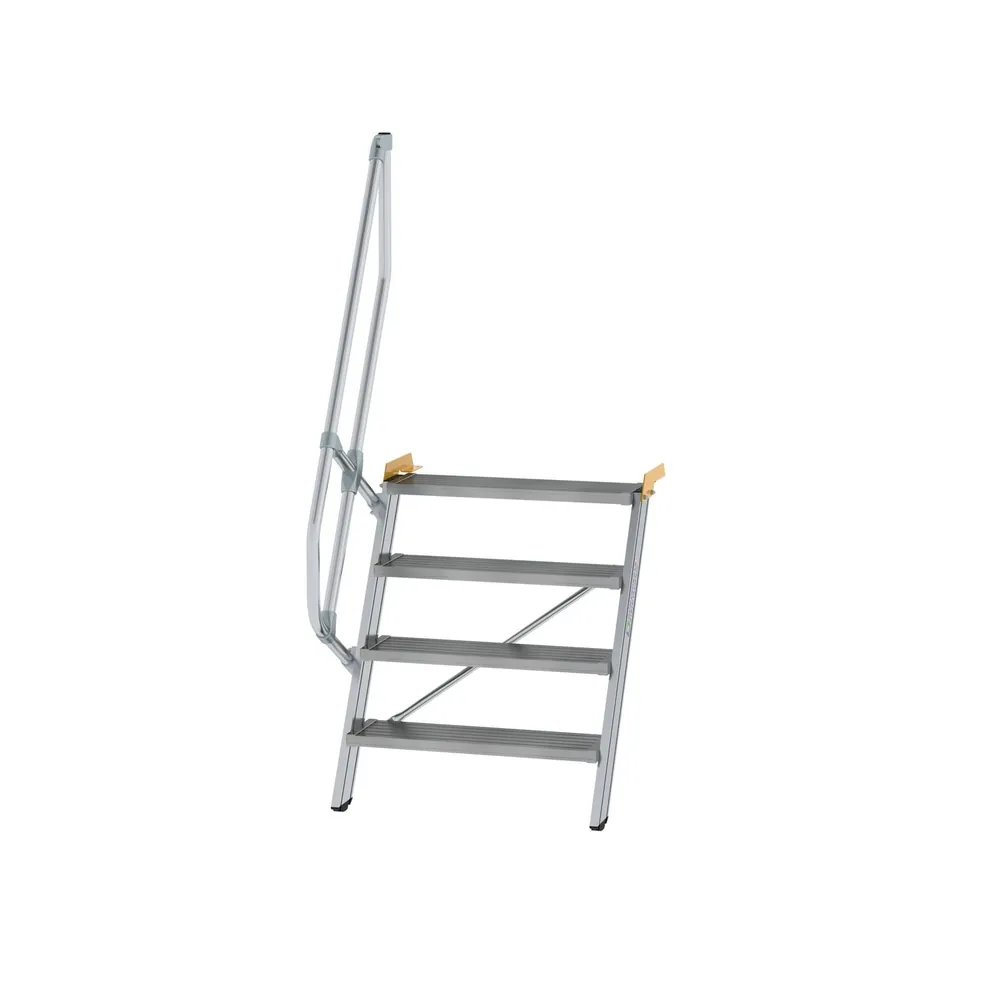 MUNK Günzburger Steigtechnik Alutreppe 4 Stufen, 60°, Breite 800mm, einseitiger Handlauf, Stufentiefe 200mm Produktbild img1 L