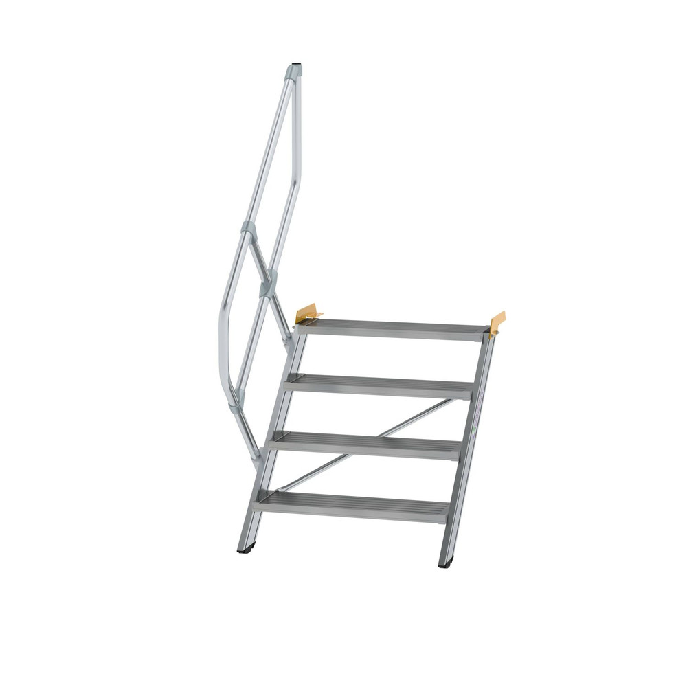MUNK Günzburger Steigtechnik Alutreppe 4 Stufen, 45°, Breite 800mm, einseitiger Handlauf, Stufentiefe 240mm Produktbild img1 L