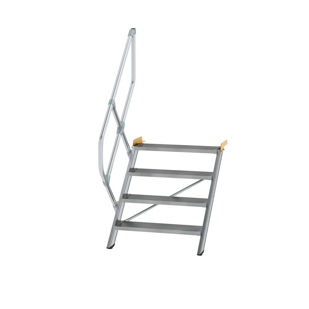 MUNK Günzburger Steigtechnik Alutreppe 4 Stufen, 45°, Breite 800mm, einseitiger Handlauf, Stufentiefe 240mm Produktbild img1 L