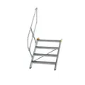 MUNK Günzburger Steigtechnik Alutreppe 4 Stufen, 45°, Breite 800mm, einseitiger Handlauf, Stufentiefe 240mm Produktbild