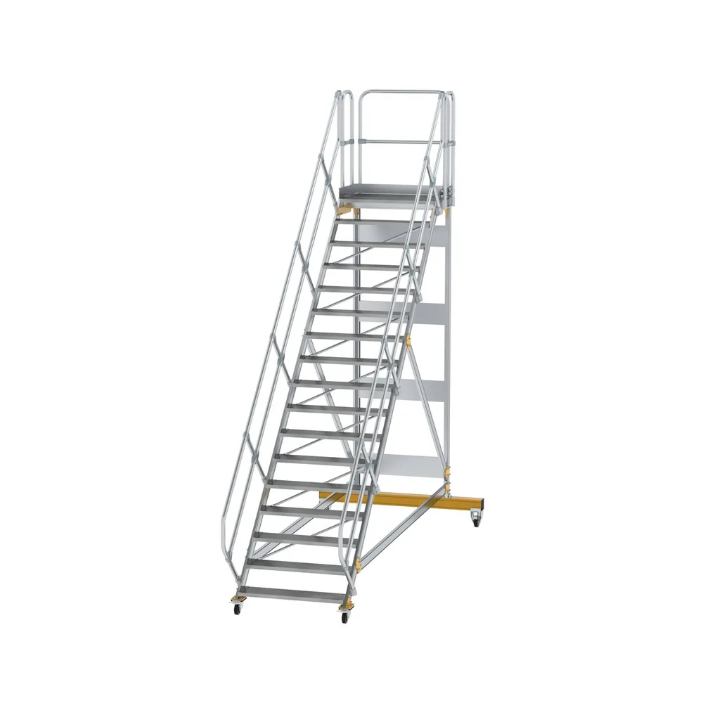 MUNK Günzburger Steigtechnik Aluminium-Plattformtreppe fahrbar 45°, 1000mm breit Produktbild img1 L