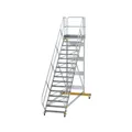 MUNK Günzburger Steigtechnik Aluminium-Plattformtreppe fahrbar 45°, 1000mm breit Produktbild