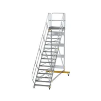 MUNK Günzburger Steigtechnik Aluminium-Plattformtreppe fahrbar 45°, 1000mm breit Produktbild