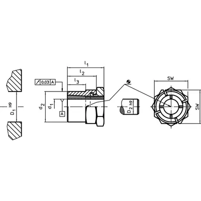 Produktbild von HALDER - Welle-Nabe-Spannsätze, mit Kontersechskant | d1=24 mm / d2=38 mm | 250
