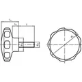 Produktbild von HALDER - Sterngriffschrauben, Kunststoff | d1=50 mm / d2=M8 / l=18 mm / weiß |