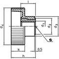 Produktbild von HALDER - Rändelhohlmuttern, Kunststoff/Buchse aus rostfreiem Stahl | d1=M5 / Ro