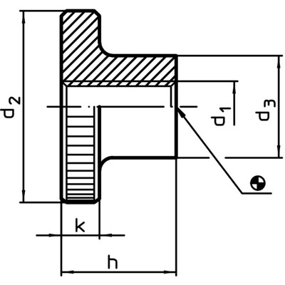 Produktbild von HALDER - Hohe Rändelmuttern, DIN 466 | d1=M8 / Rostfreier Stahl | 24780.0280