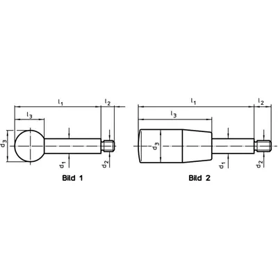Produktbild von HALDER - Griffstangen/mit Zylindergriff | d1=14 mm / l1=125 mm / Stahl | 24350.