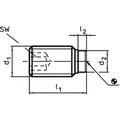 Produktbild von HALDER - Druckschrauben, mit Kunststoffbolzen | d1=M12 / l1=~ 82,1 mm / Stahl |