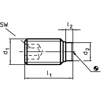 Produktbild von HALDER - Druckschrauben, mit Kunststoffbolzen | d1=M12 / l1=~ 82,1 mm / Stahl |