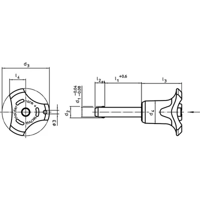 Produktbild von HALDER - Kugelsperrbolzen, selbstsichernd, mit Kombigriff | d1=20 mm / l1=100 m