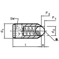 Produktbild von HALDER - Federndes Druckstück, mit Kugel und Innensechskant/Automatenstahl, ver