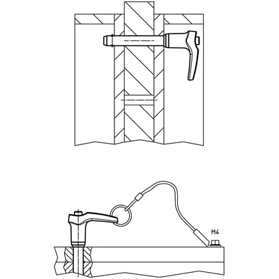 Produktbild von HALDER - Kugelsperrbolzen, selbstsichernd, mit L-Griff | d1=10 mm / l1=90 mm / 