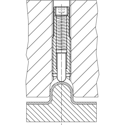 Produktbild von HALDER - Federndes Druckstück, lange Ausführung/Hülse aus Automatenstahl, Stand