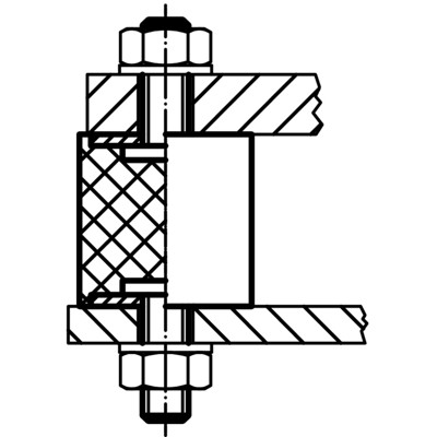 Produktbild von HALDER - Gummi-Metall-Puffer/mit Schraube, beidseitig | d1=25 mm / l1=30 mm | 2