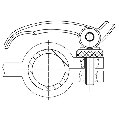 Produktbild von HALDER - Exzenterschnellspanner, mit Schraube | l=82 mm / d2=M8 / h1 max.=40 mm