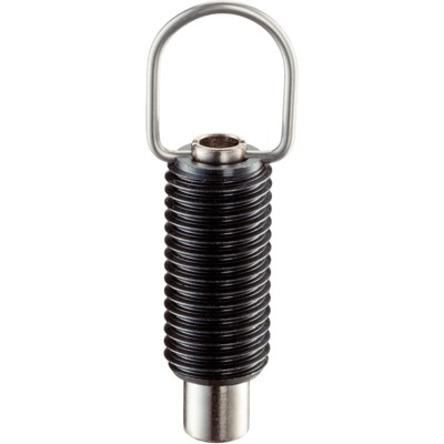 Produktbild von HALDER - Rastbolzen, mit Zugring/ohne Arretierung | d1=10 mm / d2=M16 / Stahl |