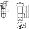 Produktbild von HALDER - Aufnahmebuchse mit Abdichtung, plan, für Kugeltragbolzen | d1=12 mm / 