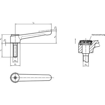 Produktbild von HALDER - Verstellbare Flachspannhebel, mit Schraube, rostfreier Stahl | d1=32 m