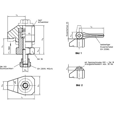 Produktbild von HALDER - Aufsitzspanner, schwenkbar, niedrige Bauform, Größe 44/mit Exzenterspa