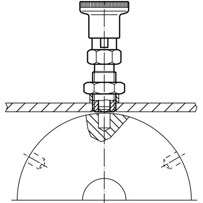 Produktbild von HALDER - Rastbolzen, einfache Ausführung/mit Knopf und Arretierung | d1=4 mm / 