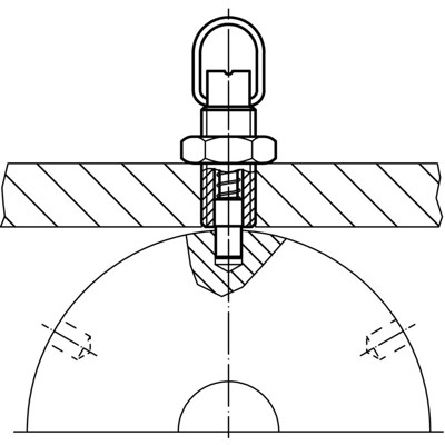 Produktbild von HALDER - Rastbolzen, mit Zugring/ohne Arretierung | d1=10 mm / d2=M16 / Stahl |