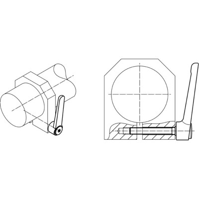 Produktbild von HALDER - Verstellbare Flachspannhebel, mit Schraube | d1=40 mm / d2=M12 / l1=80