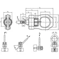 Produktbild von HALDER - Gewindetragbolzen, selbstsichernd, mit drehbarem Schäkel - INCH | d1=1