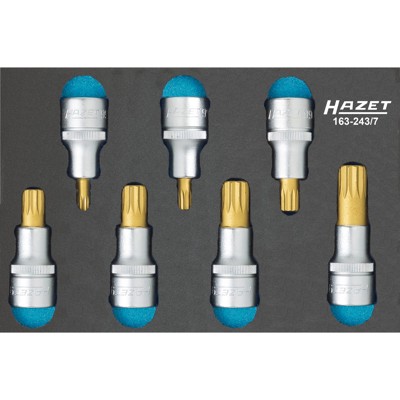 Produktbild von HAZET - Steckschlüssel-Einsätze-Satz 163-243/7, 1/2", für XZN M6-M18, 7-teilig