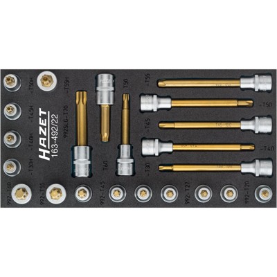 Produktbild von HAZET - HAZET Schraubendreher-Steckschlüsseleinsatz Satz ∙ TORX® 163-492/22 ∙ V