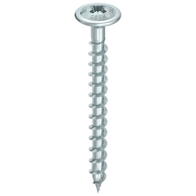 Heco-topix-plus Rückwandschraube, Pozi-Drive, Tellerkopf, Vg, Kohlenstoffstahl, verz, blau, 3, 5x25mm