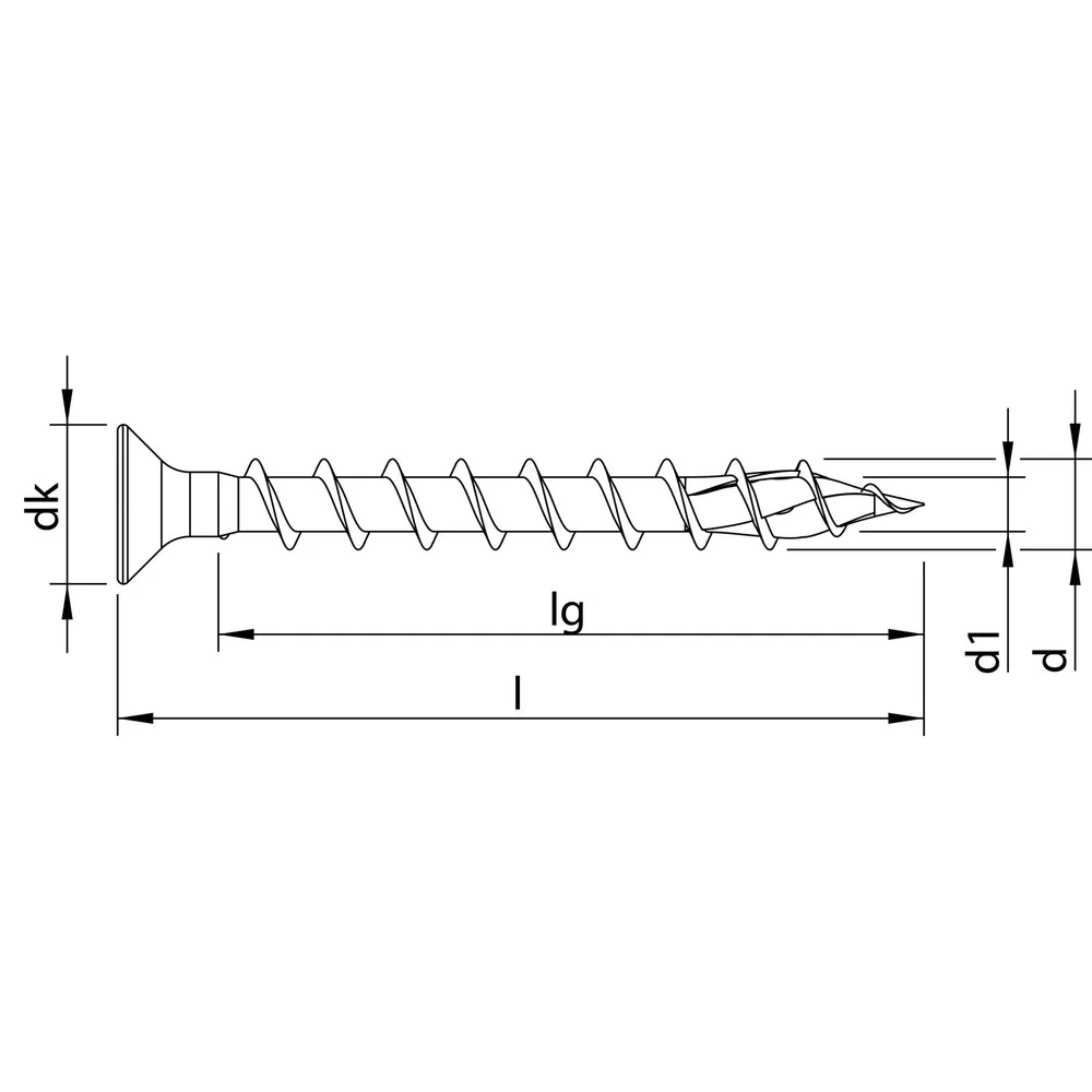 HECO-TOPIX-plus Beschlagschraube, Senkkopf, HECO-Drive, VVG, ø4,5 x 40mm, 500 Stück Produktbild img2 L